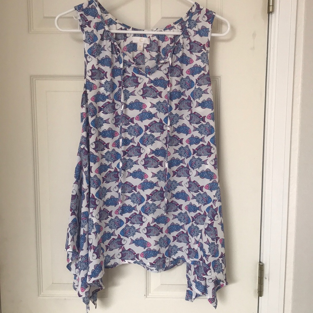 Boho fish print tank